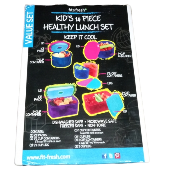 FIT & FRESH KIDS HEALTHY LUNCH SET NEW IN BOX - Picture 5 of 6